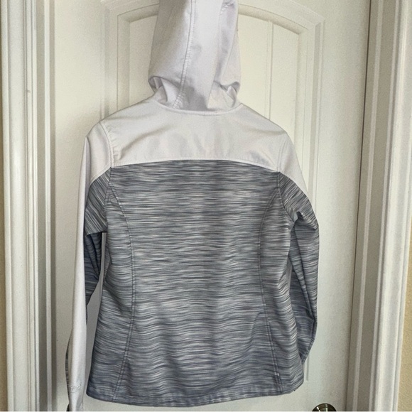Free Tech White gray hooded zippered jacket women S - Picture 12 of 12